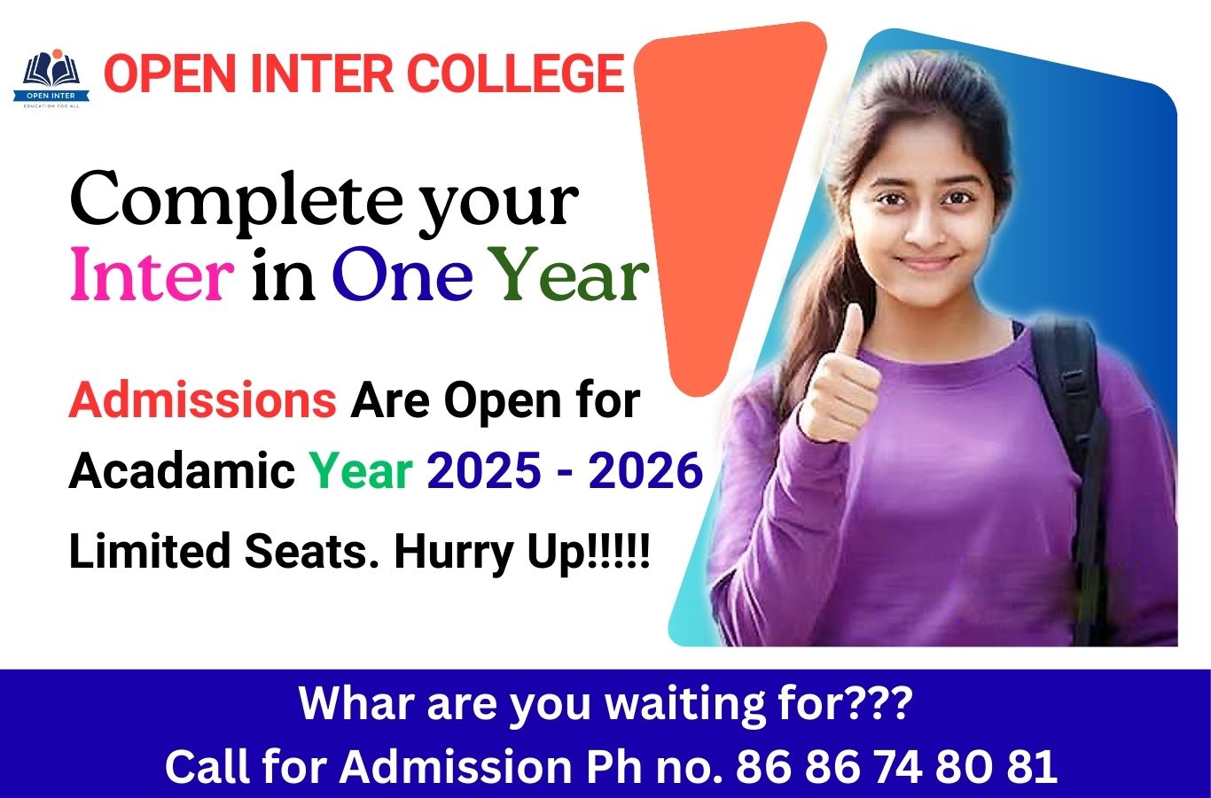 Best Open Inter One Sitting College near me